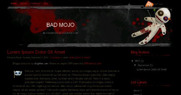 black bad mojo blogger template