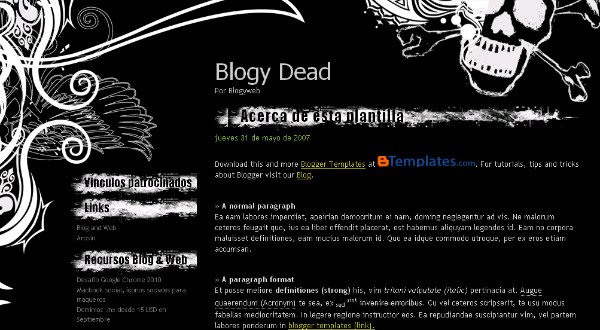 blog dead blogger template