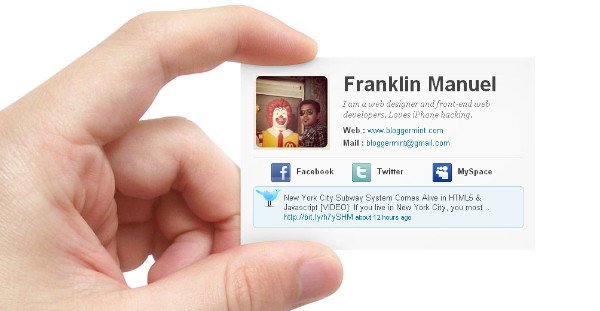 business card blogger
template