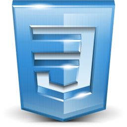 css3 logo in 3d blue