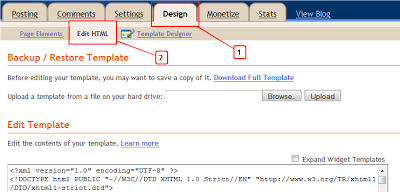 Step 1. In Your Blogger Dashboard Click > Design > Edit Html
