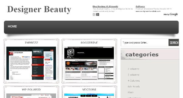 designer blogspot template