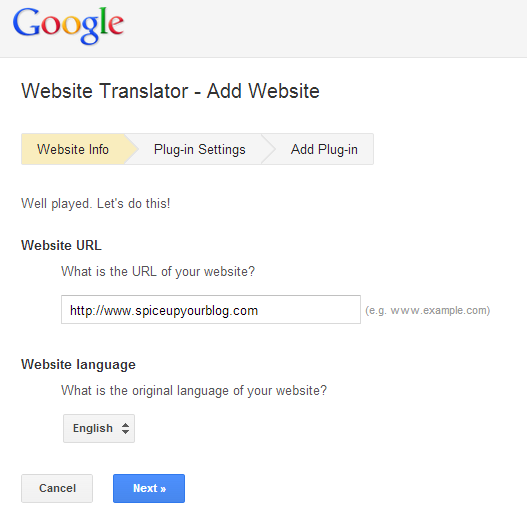 google translate button