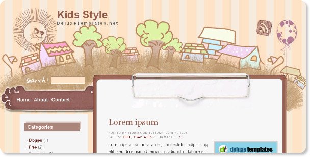 kids design blogspot template