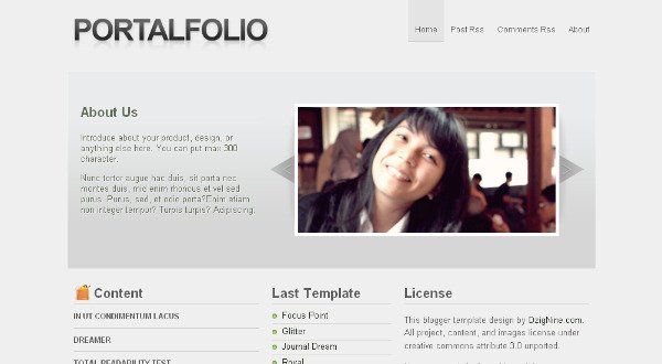 portfolio blogspot theme