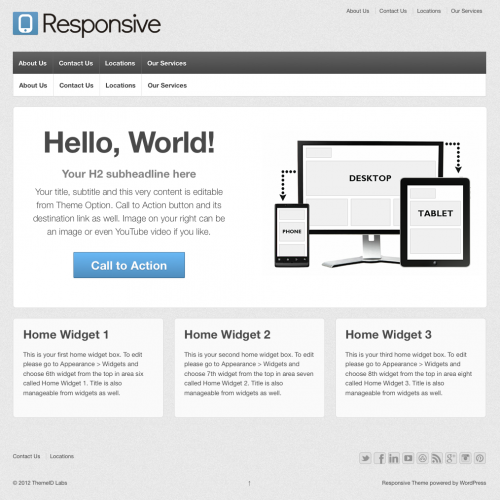 responsive simple one page theme from 2012