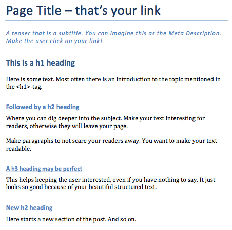 On-Page SEO - Headings